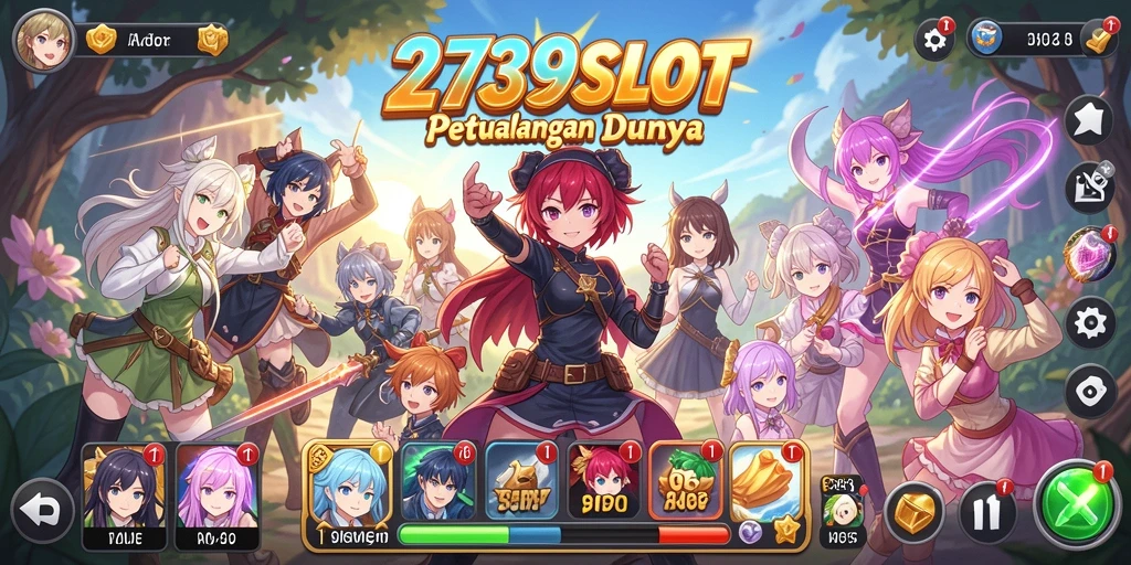 Tampilan gameplay 2739SLOT dengan karakter anime yang menawan.