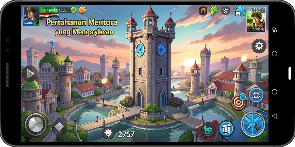Gameplay seru Tower Defense di 2757.