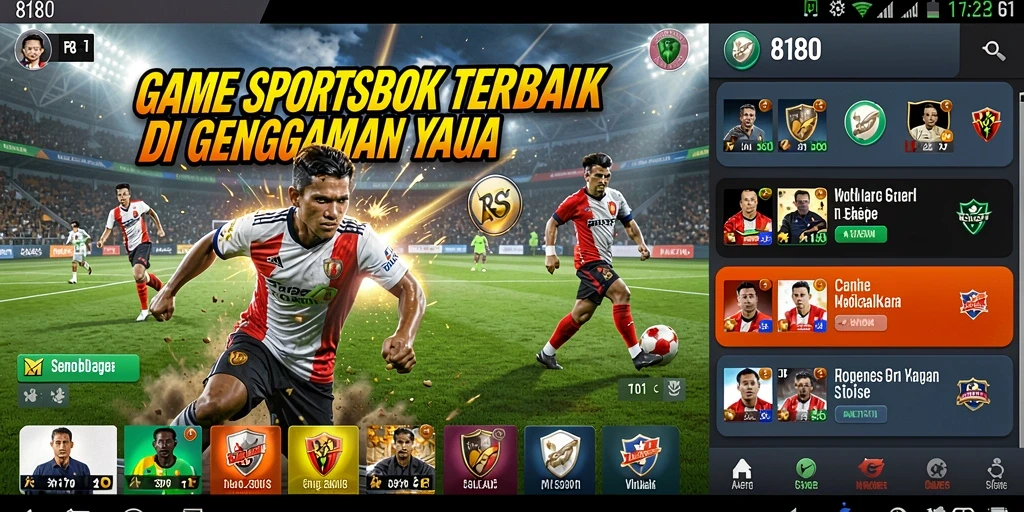 Screenshot utama 8180 menampilkan antarmuka taruhan olahraga yang dinamis.