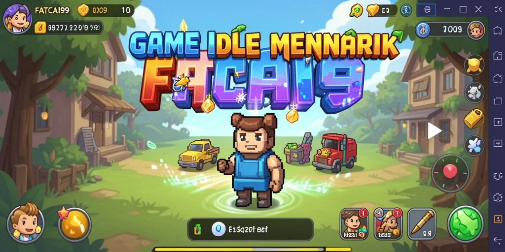 Tampilan gameplay FATCAI99 dengan karakter unik dan mekanika idle yang menarik.