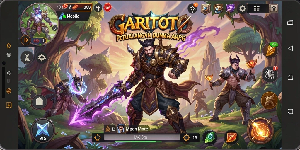 Screenshot gameplay GARITOTO menampilkan aksi pertarungan yang seru.