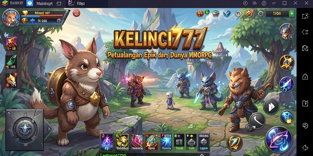 Gameplay KELINCI777 menampilkan pertarungan seru dalam dunia MMORPG.