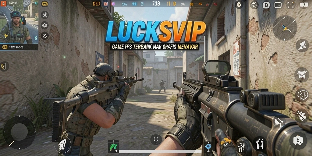 Screenshot gameplay LUCKSVIP menampilkan pertempuran seru di medan perang.