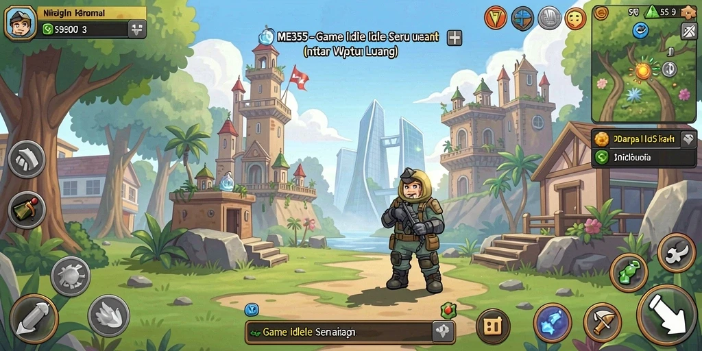 Screenshot utama ME355 menampilkan gameplay seru dan karakter karismatik.