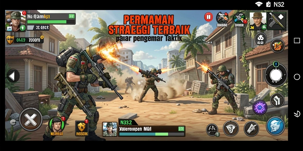 Tangkapan layar N32 yang menunjukkan aksi gameplay yang mendebarkan.