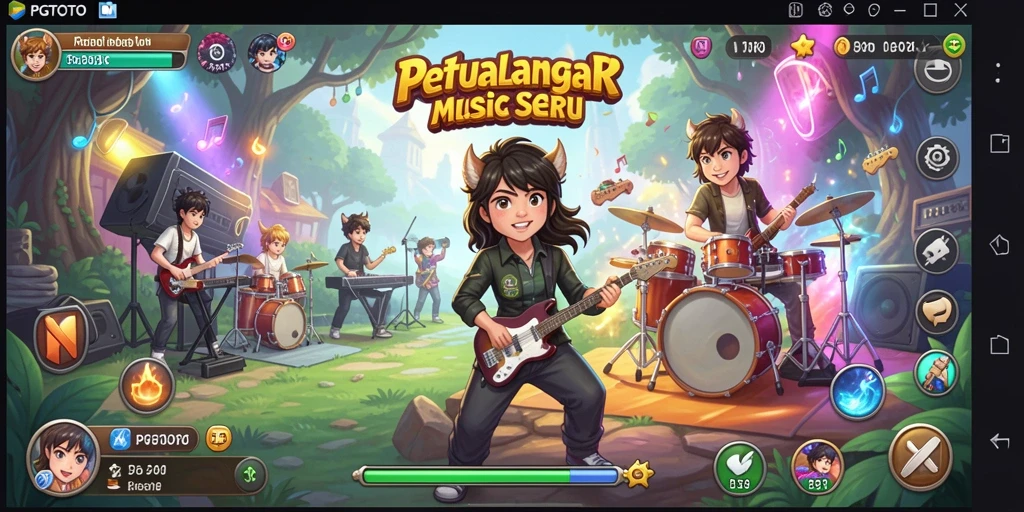 Tampilan gameplay seru di PGTOTO dengan lagu-lagu yang menggugah semangat.